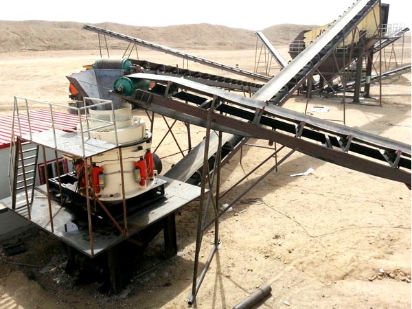 鵝卵石圓錐破碎機現場